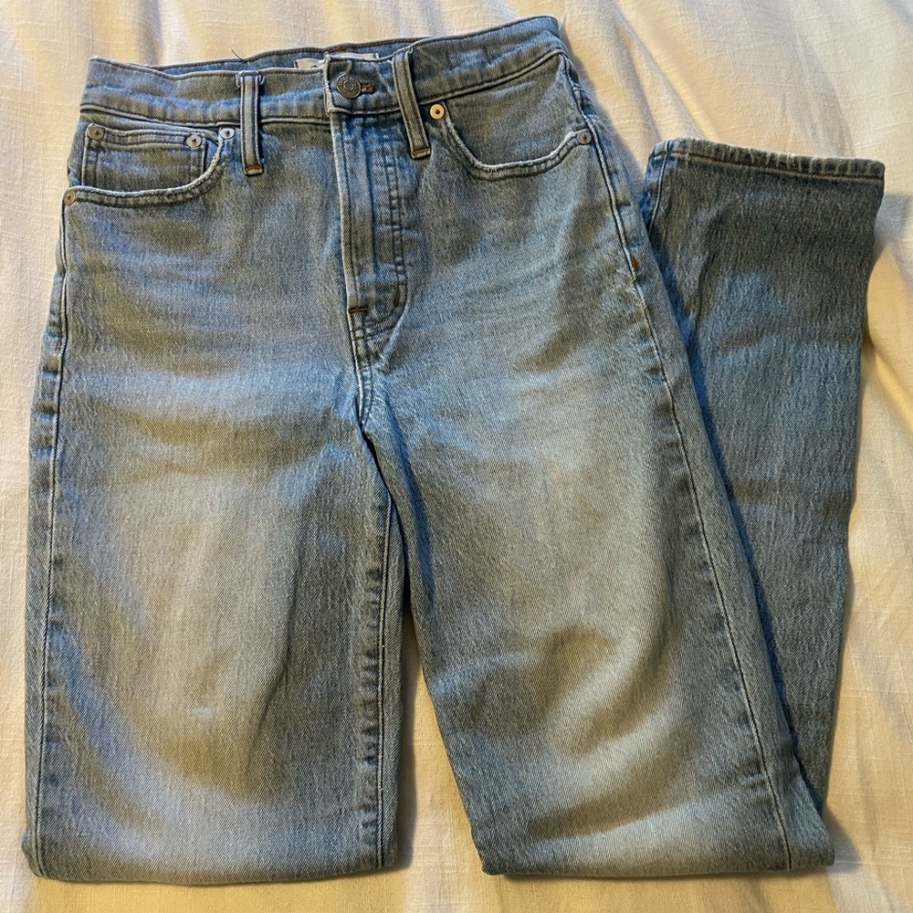 Madewell Light Blue Denim with Brown Patch